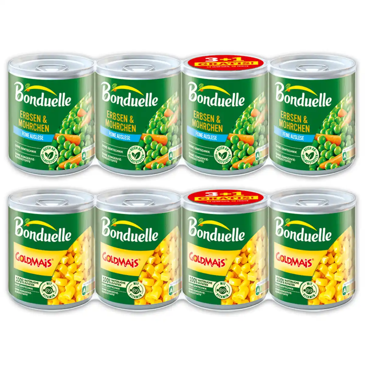 Bild 1 von Bonduelle Kidney Bohnen / Erbsen & Möhrchen / Goldmais