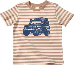 ALANA T-Shirt mit Auto-Print & Ringel-Muster, braun, Gr. 98, 1 St