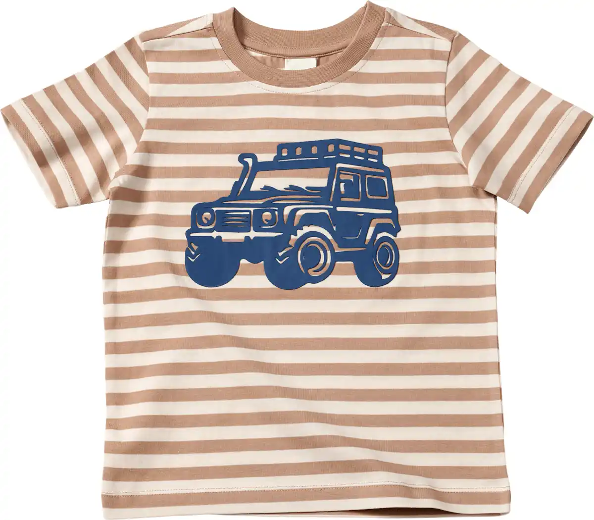 Bild 1 von ALANA T-Shirt mit Auto-Print & Ringel-Muster, braun, Gr. 98, 1 St