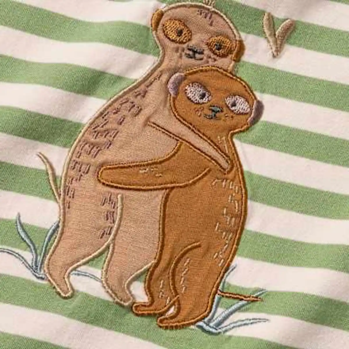 Bild 3 von ALANA T-Shirt mit Erdmännchen-Motiv & Ringel-Muster, grün, Gr. 98, 1 St