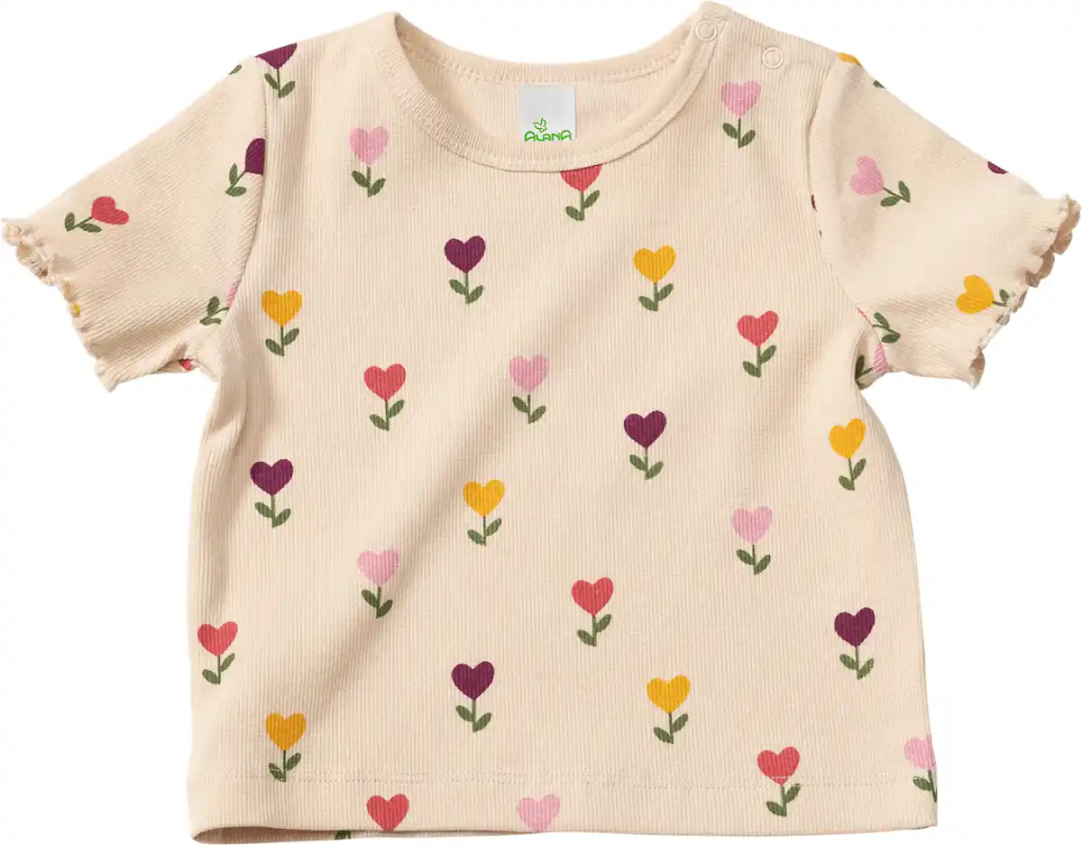 Bild 1 von ALANA T-Shirt mit Tulpen-Muster & Ripp-Struktur, beige, Gr. 86, 1 St