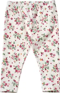 ALANA Leggings mit Ripp-Struktur & Blumen-Muster, weiß & rosa, Gr. 122, 1 St