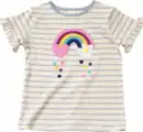 Bild 1 von ALANA T-Shirt mit Regenbogen-Applikation, blau + weiß, Gr. 92, 1 St