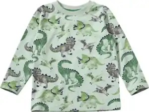 ALANA Langarmshirt Pro Climate mit Dino-Muster, grün, Gr. 110, 1 St