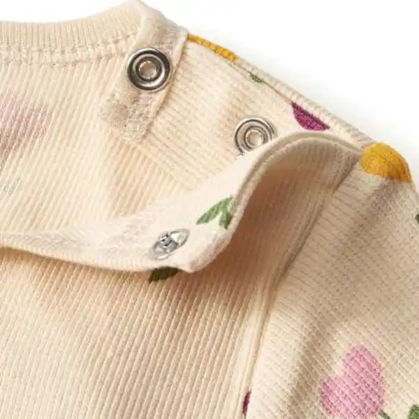 Bild 2 von ALANA T-Shirt mit Tulpen-Muster & Ripp-Struktur, beige, Gr. 86, 1 St
