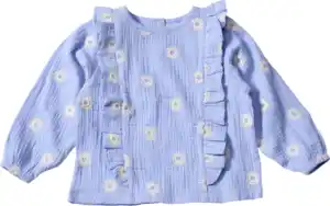 ALANA Bluse aus Musselin & mit Blumen-Stickerei, lila, Gr. 122, 1 St