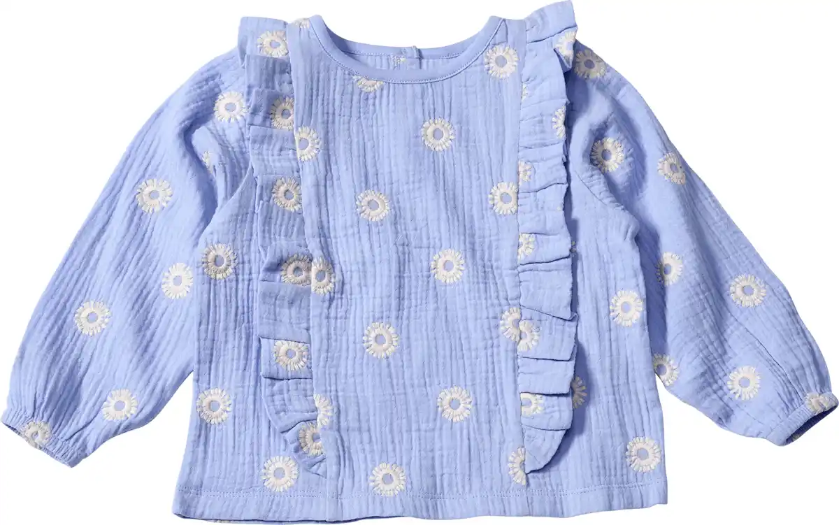 Bild 1 von ALANA Bluse aus Musselin & mit Blumen-Stickerei, lila, Gr. 122, 1 St