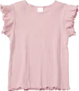 ALANA T-Shirt mit Ripp-Struktur & Rüschen, rosa, Gr. 104, 1 St