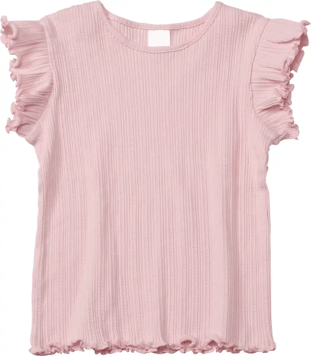 Bild 1 von ALANA T-Shirt mit Ripp-Struktur & Rüschen, rosa, Gr. 104, 1 St