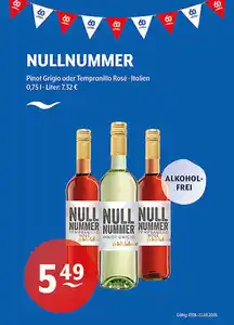 NULLNUMMER Pinot Grigio oder Tempranillo RoséItalien