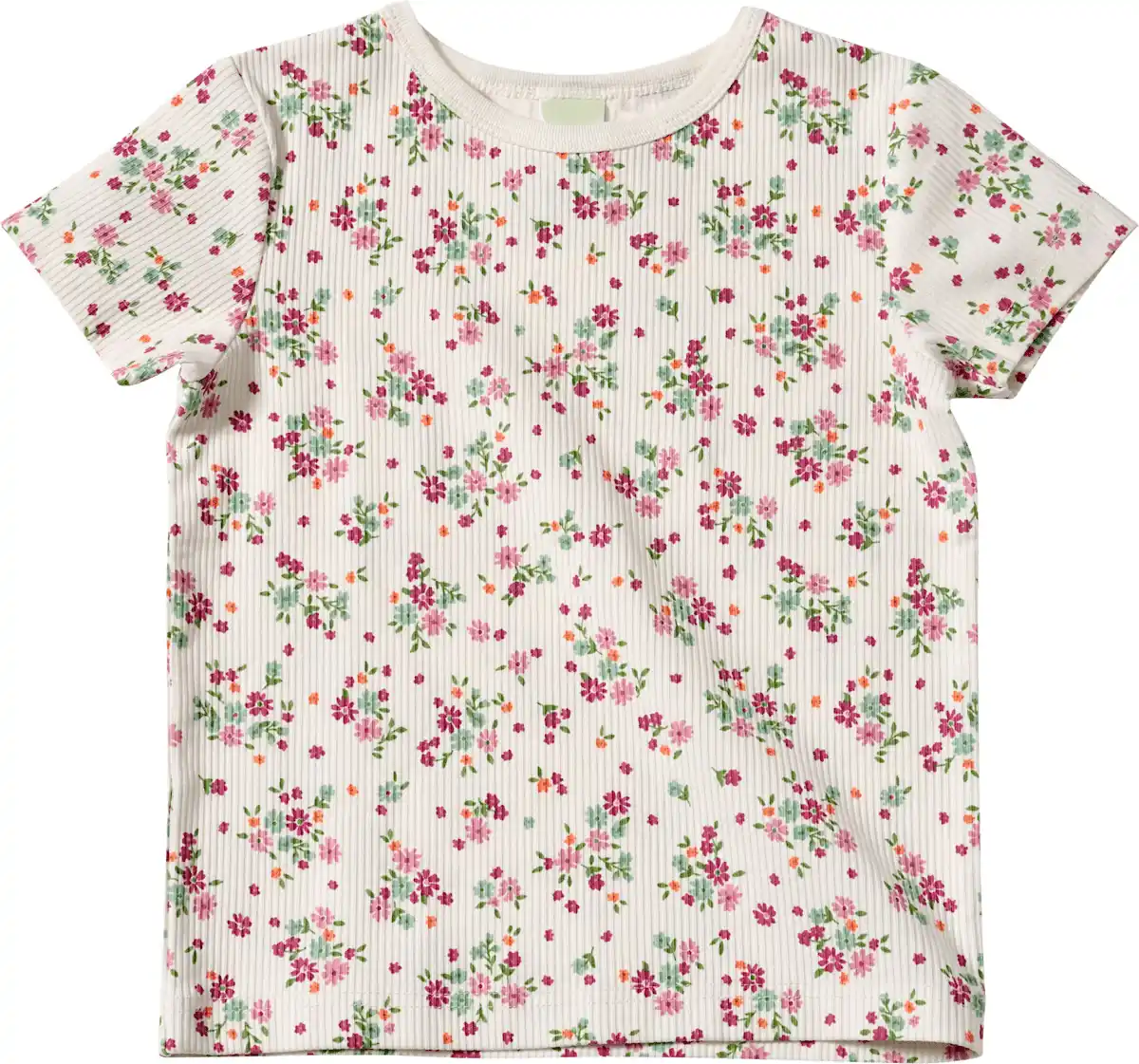 Bild 1 von ALANA T-Shirt mit Blumen-Muster & Ripp-Struktur, weiß, Gr. 92, 1 St