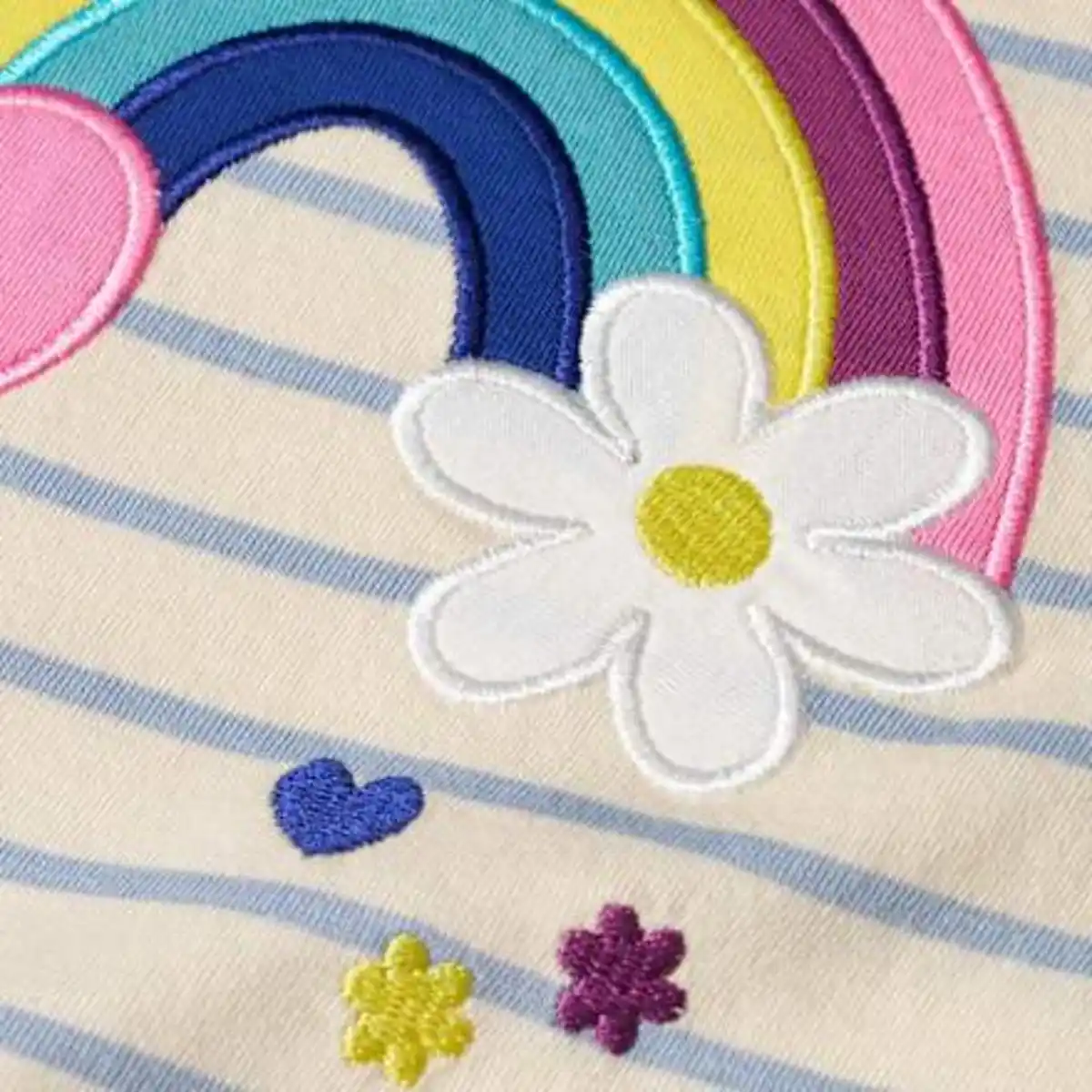Bild 2 von ALANA T-Shirt mit Regenbogen-Applikation, blau + weiß, Gr. 92, 1 St