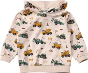ALANA Sweatshirt mit Kapuze & Baustellen-Muster, beige, Gr. 104, 1 St
