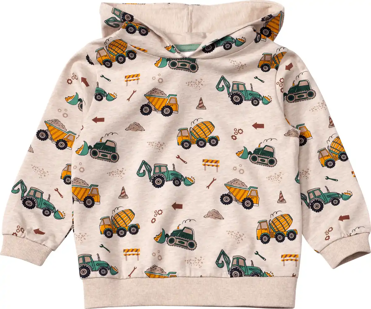 Bild 1 von ALANA Sweatshirt mit Kapuze & Baustellen-Muster, beige, Gr. 104, 1 St