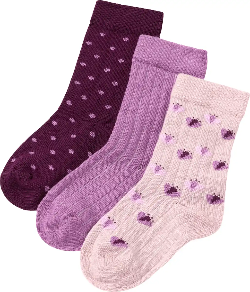 Bild 1 von ALANA Socken mit Ripp-Struktur, lila, Gr. 19/22, 3 St