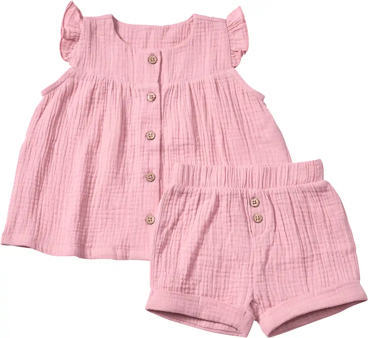 Bild 1 von ALANA Set mit Tunika und Shorts aus Musselin, rosa, Gr. 104, 1 St