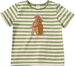 ALANA T-Shirt mit Erdmännchen-Motiv & Ringel-Muster, grün, Gr. 98, 1 St