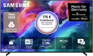 GMR65R85HAU 163 cm (65") Micro RGB Vision AI Smart TV schwarz, 4K Ultra HD, LCD, 120 Hz, DVB-T2/DVB-C/DVB-S2, Sprachsteuerung