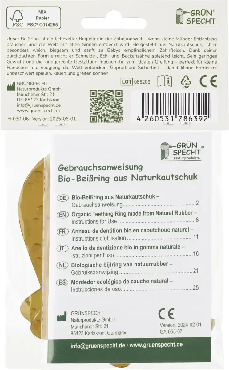 Bild 2 von GRÜNSPECHT Naturkautschuk-Beißring