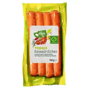 MEIN VEGGIE TAG Veggie Grillwürste 190 g, Käsekrainer