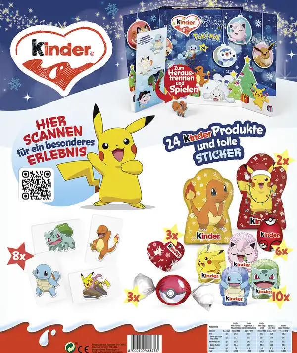 Bild 2 von Ferrero Kinder Pokémon Adventskalender 2026