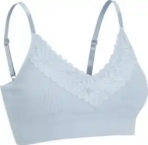 IDEENWELT Rippbustier mit Spitze hellblau Gr. XXL