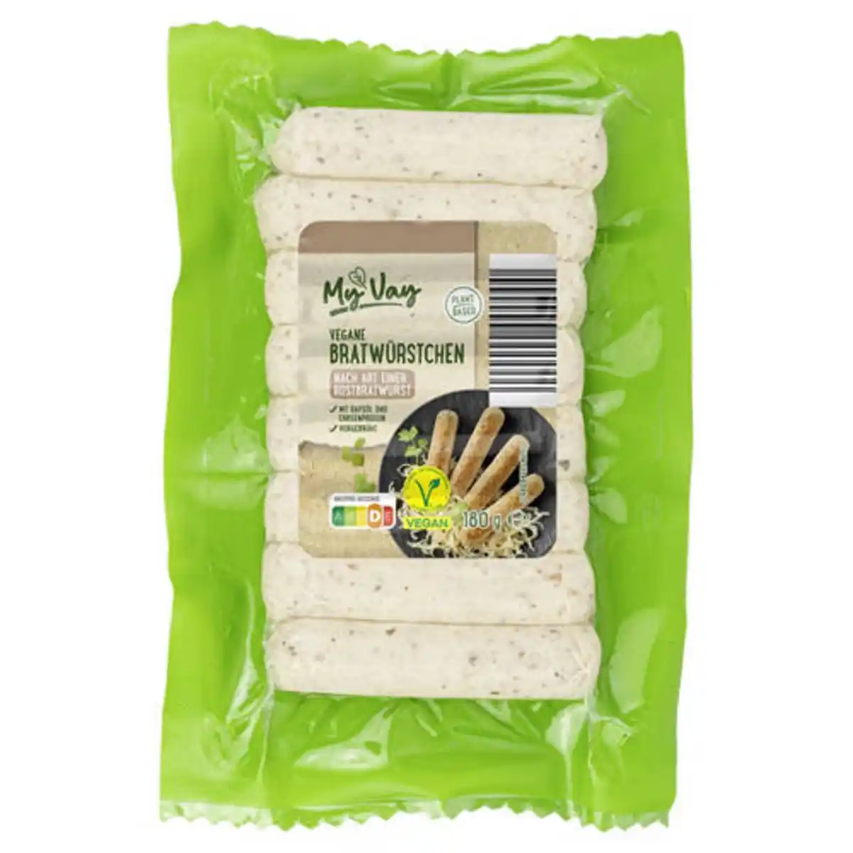 Bild 1 von MY VAY Vegane Grillwürste 180 g, Rostbratwürstchen