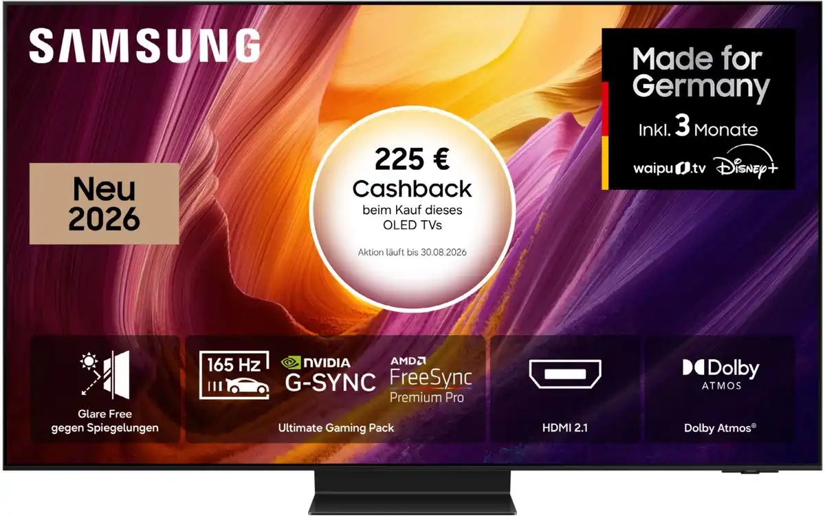 Bild 1 von GQ55S95HFT 138 cm (55") OLED Vision AI Smart TV graphitschwarz, 4K Ultra HD, 120 Hz, Sprachsteuerung