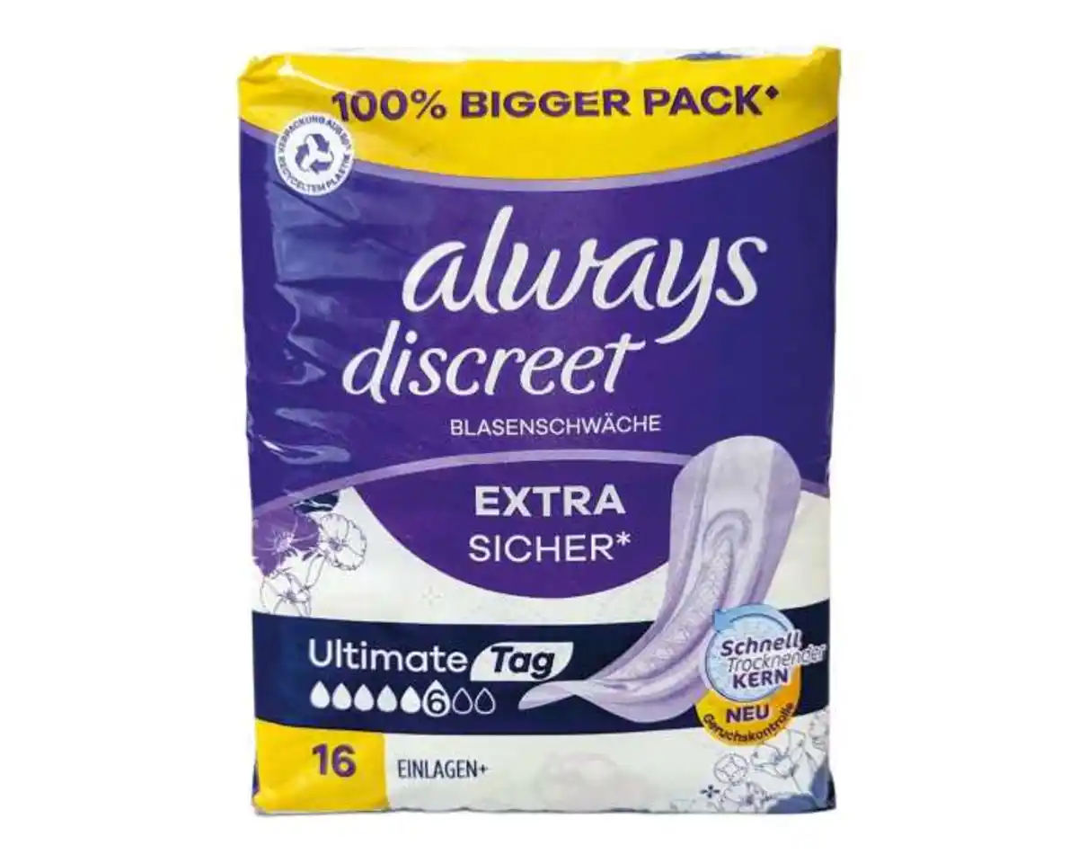 Bild 1 von always Einlagen discreet Inkontinent, 16 Stück