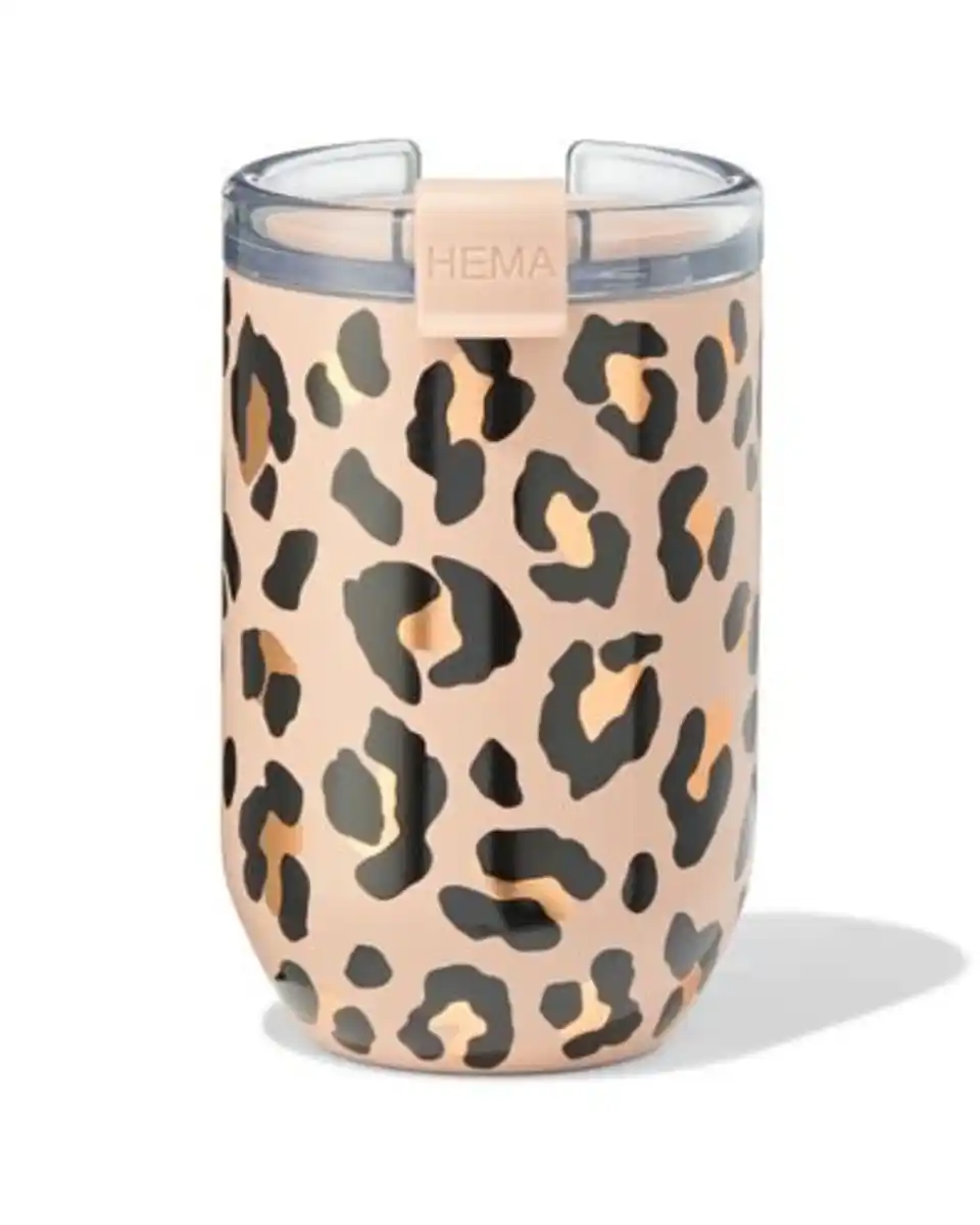 Bild 1 von Kaffeebecher, 350 ml, aus Edelstahl, Leopardenmuster