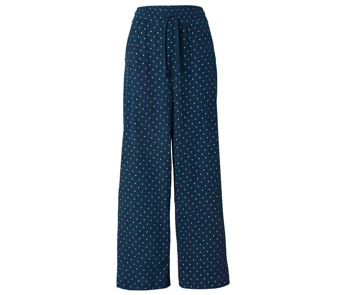 Bild 1 von Schlupfhose in Crinkle-Optik, dunkelblau mit weißen Punkten