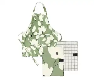 SCHÖNER WOHNEN-Kollektion Küchentextil-Set, Schürze und 2 Geschirrtücher, khaki