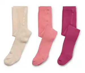 3 Kinder-Strumpfhosen, rosa/beige