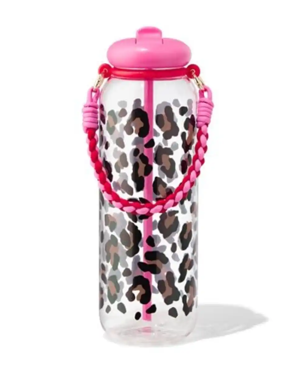 Bild 1 von XXL-Wasserflasche, 1150 ml, mit Band, Leopardenmuster