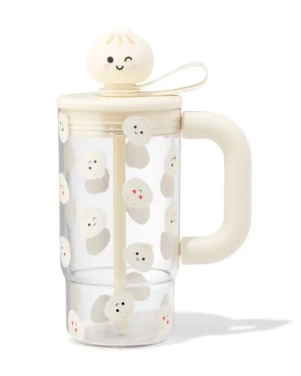 Bild 1 von Trinkbecher, 720 ml, mit Trinkhalm, Teigtasche