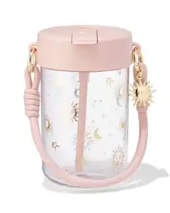 Sassy Me Wasserflasche, 450 ml, mit Band, Sonne