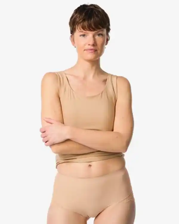 Bild 2 von Mittelstark korrigierender Slip, hohe Taille, Spitzenbesatz beige