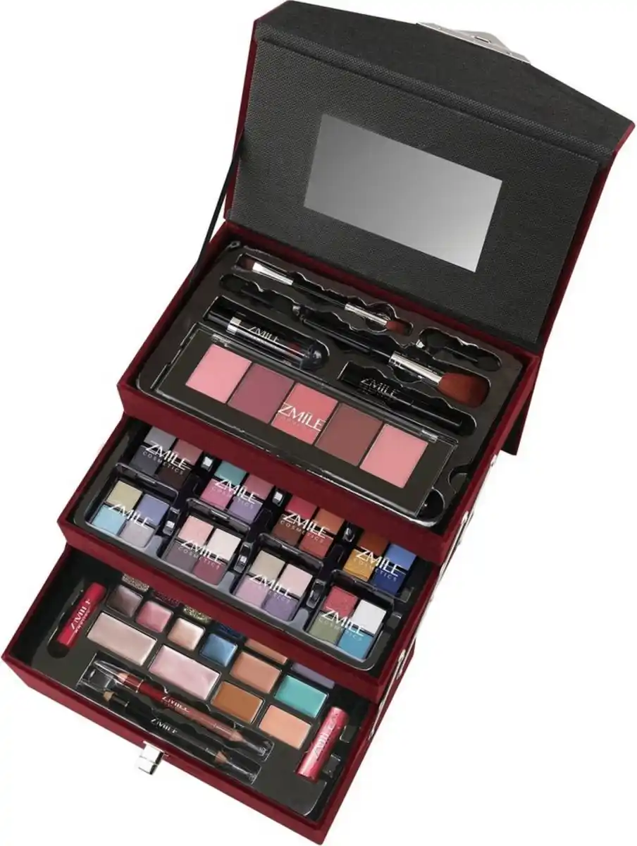 Bild 1 von ZMILE COSMETICS Schmink-Koffer Beauty Case Velvety, 74-tlg., Vielseitig für Kosmetik & Schmuck, mit Spiegel.