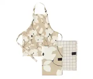 SCHÖNER WOHNEN-Kollektion Küchentextil-Set, Schürze und 2 Geschirrtücher, sandfarben