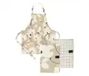 Bild 1 von SCHÖNER WOHNEN-Kollektion Küchentextil-Set, Schürze und 2 Geschirrtücher, sandfarben