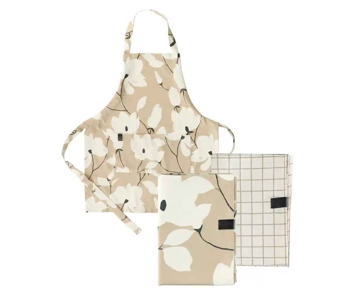 Bild 1 von SCHÖNER WOHNEN-Kollektion Küchentextil-Set, Schürze und 2 Geschirrtücher, sandfarben