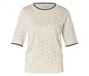 Bild 1 von Feinstrickpullover, weiß mit dunkelblauen Punkten