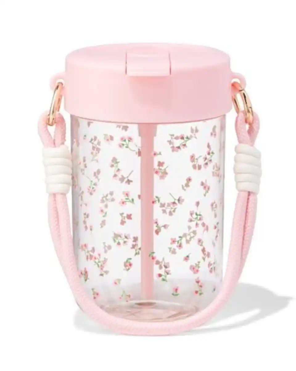Bild 1 von Wasserflasche, 450 ml, mit Band, Blumen