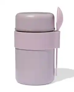 Lebensmittelbehälter, 450 ml, Edelstahl, rosa