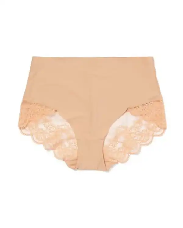 Bild 3 von Mittelstark korrigierender Slip, hohe Taille, Spitzenbesatz beige