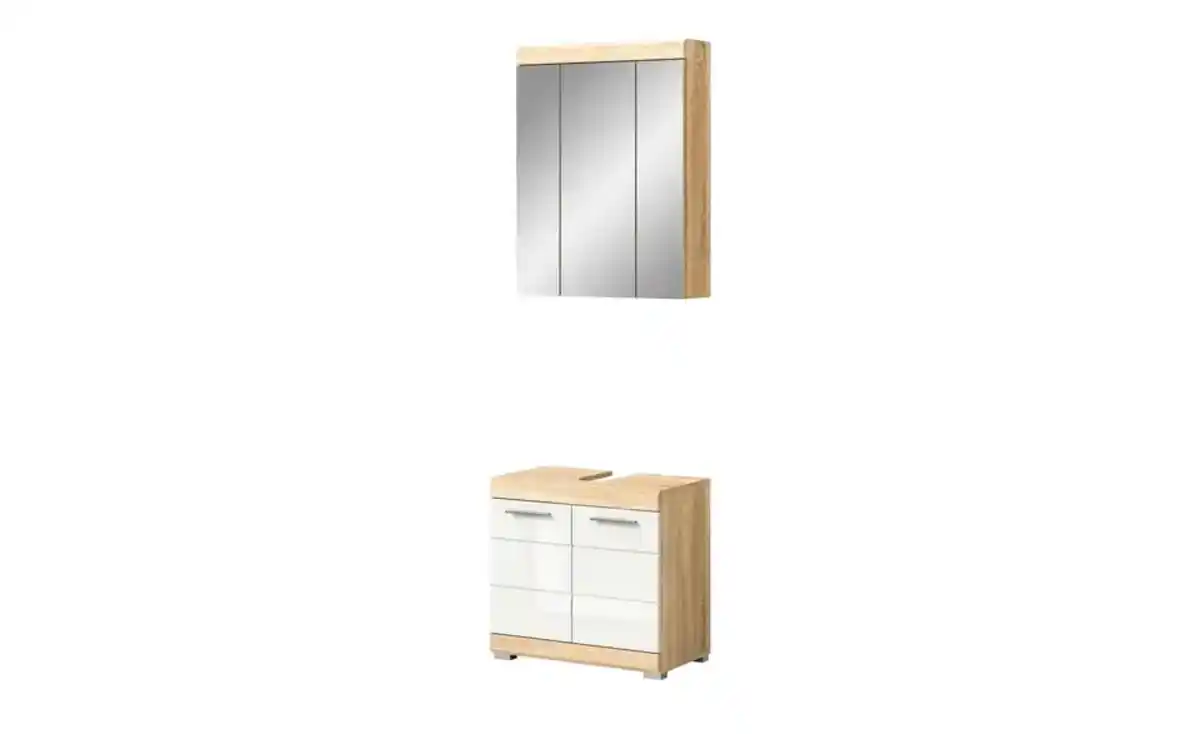 Bild 2 von Badmöbel-Set SCHLOONSEE, 2 tlg., bestehend aus: Waschbeckenunterschrank, Spiegelschrank, in verschiedenen Farben erhältlich, Badmöbel, Kombination, Badezimmer Schloonsee