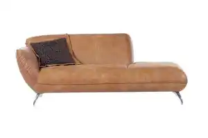 Chaiselongue Venezuela aus Echtleder, Hellbraun