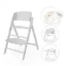 Bild 1 von cybex Gold Hochstuhl Click \u0026 Fold, Weiß, Holz, Kunststoff, Textil, Buche, massiv, Sperrholz, 47x80.8-90.6x69.9-77.5 cm, zusammenklappbar, Fußstütze verstellbar, Sitzfläche Bezug waschbar, 3-