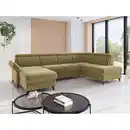 Bild 1 von Sit & More Wohnlandschaft Glendale E, Olivgrün, Metall, 7,5-Sitzer, Ottomane rechts, U-Form, 321x193 cm, Goldenes M, Oeko-Tex® Standard 100, Made in Europe, DGM-Klimapakt, Rücken echt, Armteil lin