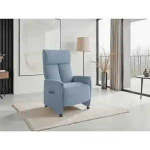 Sit & More Relaxsessel TV Cremona Comfort E L3, Hellblau, Kunststoff, 76x114x84 cm, Goldenes M, Oeko-Tex® Standard 100, Made in Europe, DGM-Klimapakt, Relaxfunktion, Liegefunktion, gepolsterte Armle